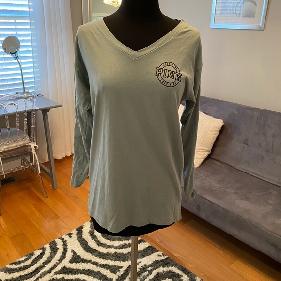 Pink v neck long sleeve - Picture 1 of 3